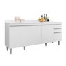 Balcão de Cozinha Ágatha 1,80m Branco C/ Tampo - Vallisa Decor - 2