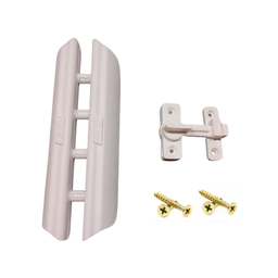 1 Puxador + 1 Trinco Branco para Porta Sanfonada Bcf - 1