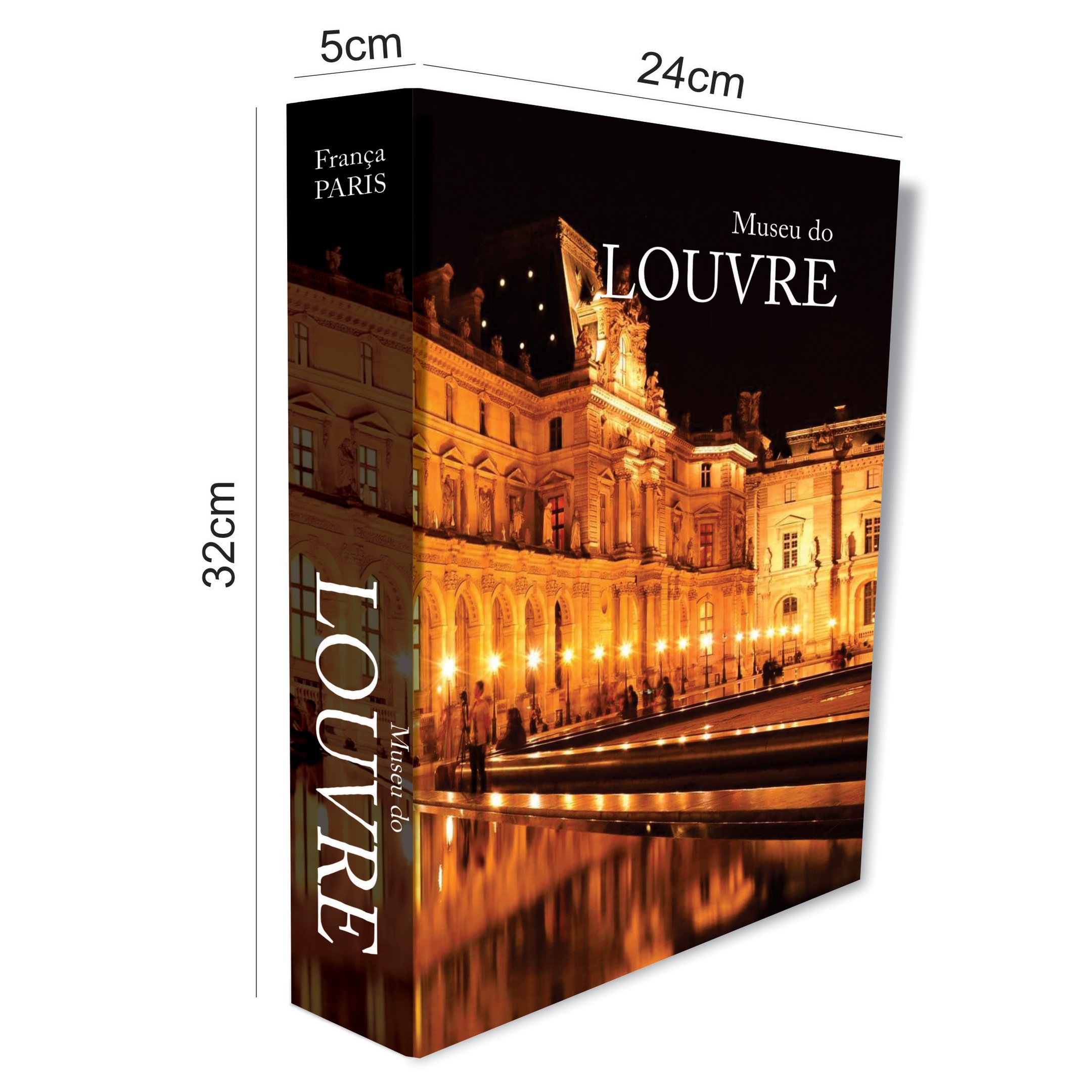 Caixa Livro Decorativo Porta Objetos Museu Do Louvre MDF 24x32x25cm - 3