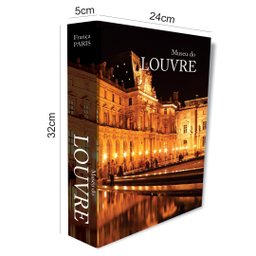 Caixa Livro Decorativo Porta Objetos Museu Do Louvre MDF 24x32x25cm - 3
