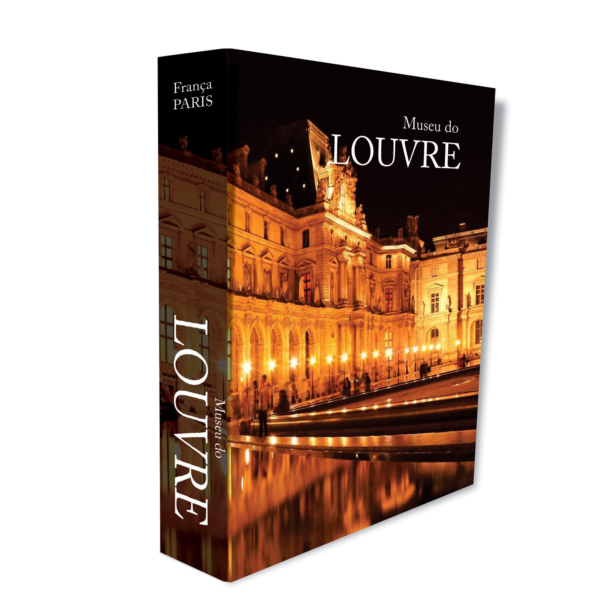 Caixa Livro Decorativo Porta Objetos Museu Do Louvre MDF 24x32x25cm