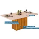 Ver imagem 6 de Mesa de Sala Jantar Canes com Tampo Vidro Curvo 200x100cm Freijo Cinza Urbano Dj Móveis