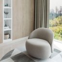 Ver imagem 2 de Poltrona Mônaco com Base Giratória em Linho Cinza Amarronzado - Home Mobily