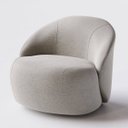 Ver imagem 1 de Poltrona Mônaco com Base Giratória em Linho Cinza Amarronzado - Home Mobily