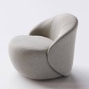 Ver imagem 5 de Poltrona Mônaco com Base Giratória em Linho Cinza Amarronzado - Home Mobily