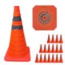 Ver imagem 3 de Cone Retratil Kit 17 Uni Sinalizaçao Portatil Obra Trafego Baliza Aviso Alerta Flexivel Dobravel Seg