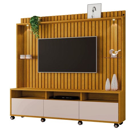 Painel para TV de até 60" Ripado Austin Naturale/Off White
