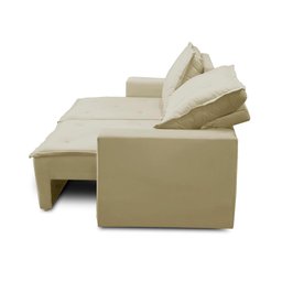 Sofá Retrátil e Reclinável 3 lugares com Molas 1,80m Ana Suede Bege Adonai Estofados - 7