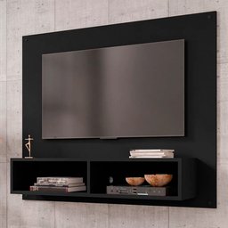Painel Bancada Suspensa Para TV Até 43 Polegadas Viena Preto Fosco - Bechara - 2