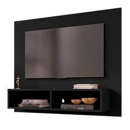 Painel Bancada Suspensa Para TV Até 43 Polegadas Viena Preto Fosco - Bechara - 1