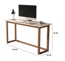 Ver imagem 3 de Mesa Escrivaninha Off White com Pes de Madeira Pequena 120cm