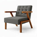 Ver imagem 3 de Kit 2 Poltronas Zara Capitone Tecido Boucle Moderna Decorativa Pés em Madeira Maciça para Sala de Es