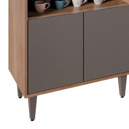 Balcão Aparador Buffet Cantinho do Café 71cm Lice M24 Freijó/grafite - Mpozenato - 7