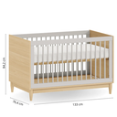 Ver imagem 2 de Berço Multifuncional Carvalho/cinza Americano 2 em 1 Linha Tomi Quater Móveis