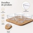 Ver imagem 5 de Petisqueira Monaco com 4 Tigelas de Vidro 280ml e Base de Madeira