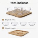 Ver imagem 4 de Petisqueira Monaco com 4 Tigelas de Vidro 280ml e Base de Madeira