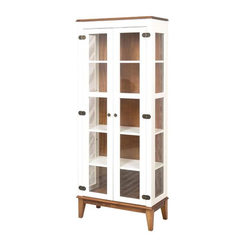 Cristaleira Bia 2 Portas Cor Branco com Amendoa 180 Cm - 62924
