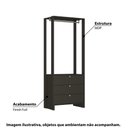 Ver imagem 2 de Estante Closet com 3 Gavetas e 1 Cabideiro - Grafite