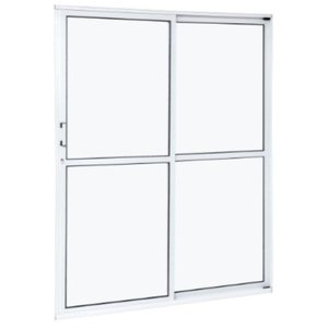 Porta de Alumínio de Correr com 2 Folhas Branco 210x160 -"e"