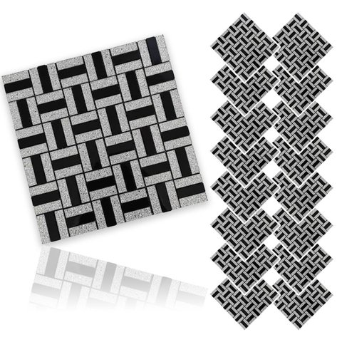 Pastilha de Vidro Adesiva Kit 16 Uni Parede Cozinha Sala Banheiro Decorativa Moderna Requintado Refo