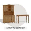 Ver imagem 4 de Kit 2 Peças Cristaleira 5 Portas e Aparador 2 Gavetas 100% Madeira Maciça - Linha Rubi Finestra Móveis