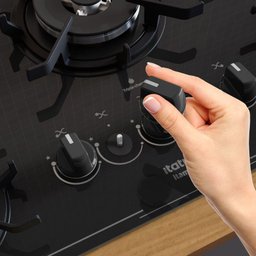 Cooktop Tripla Chama Itatiaia Itamaster 4 Bocas Vidro Temperado Preto Bivolt - 4