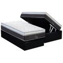 Ver imagem 1 de Cama Box Baú Solteiro: Colchão Molas Bonnel Polar Ensacadas Serenatta + Base Crc Suede Black (