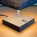 Ver imagem 4 de Kit 2 Abajur Luminaria de Mesa Quadrado Mdf Interruptor Ref 49 Decoração Casa Sala Quarto Escritório