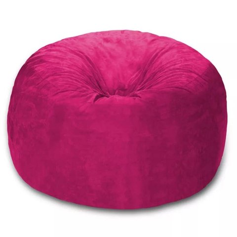 Puff Redondo 80x20 em Suede Pink com Enchimento