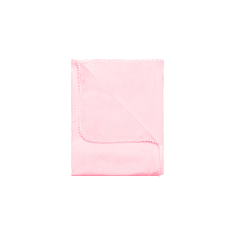 Manta Cueiro Bebê Malha com Pompom 70x80cm: Rosa Bebê