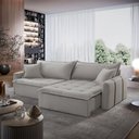 Ver imagem 2 de Sofá Cama Veludo em Madeira Eucalipto 280cm Meu Sofá Online B026 Veludo Prata
