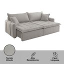 Ver mais imagens de Sofá Cama Veludo em Madeira Eucalipto 280cm Meu Sofá Online B026 Veludo Prata