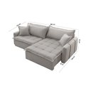 Ver imagem 3 de Sofá Cama Veludo em Madeira Eucalipto 280cm Meu Sofá Online B026 Veludo Prata