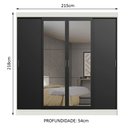 Ver imagem 4 de Guarda-roupa Casal Madesa Austin 4 Portas de Correr com Espelhos 3 Gavetas