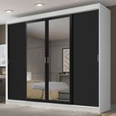Ver imagem 1 de Guarda-roupa Casal Madesa Austin 4 Portas de Correr com Espelhos 3 Gavetas