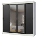 Ver imagem 3 de Guarda-roupa Casal Madesa Austin 4 Portas de Correr com Espelhos 3 Gavetas