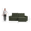 Ver imagem 6 de Sofá Retrátil Domus 228cm Suede Mescla Verde Kappesberg
