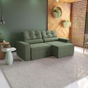 Ver imagem 1 de Sofá Retrátil Domus 228cm Suede Mescla Verde Kappesberg