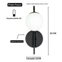 Ver imagem 3 de Kit 3 Arandelas Luminária Ignis Globo 12 Cm Moderno Preto 001