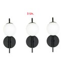 Ver imagem 1 de Kit 3 Arandelas Luminária Ignis Globo 12 Cm Moderno Preto 001
