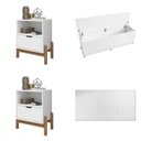 Ver imagem 2 de Conjunto Cabeceira King/Casal - Baú + Mesa de Cabeceira Branco