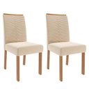 Ver imagem 1 de Kit 2 Cadeiras Estofadas Madeira Tauari 20227 Suede Nude Molci