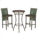 Ver imagem 1 de Mesa Bistrô e 2 Banquetas Roma Marrom Corda Estofado 9 Trama Verde