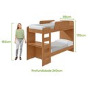 Ver imagem 2 de Beliche Solteiro Cantos Arredondados com LED Olga - Lp - Rei de Casa Amendoa Clean