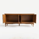 Ver imagem 5 de Rack 4 Portas Clássico Pés Luiz Xv Grande MDF Laca Sala Ecomem Cor Imbuia