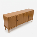 Ver imagem 4 de Rack 4 Portas Clássico Pés Luiz Xv Grande MDF Laca Sala Ecomem Cor Imbuia