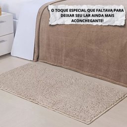 Tapete Beira de Cama 66x120 Oasis Shaggy Creme Pérola - 2