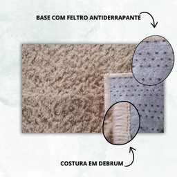 Tapete Beira de Cama 66x120 Oasis Shaggy Creme Pérola - 5