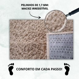 Tapete Beira de Cama 66x120 Oasis Shaggy Creme Pérola - 6