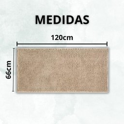Tapete Beira de Cama 66x120 Oasis Shaggy Creme Pérola - 4
